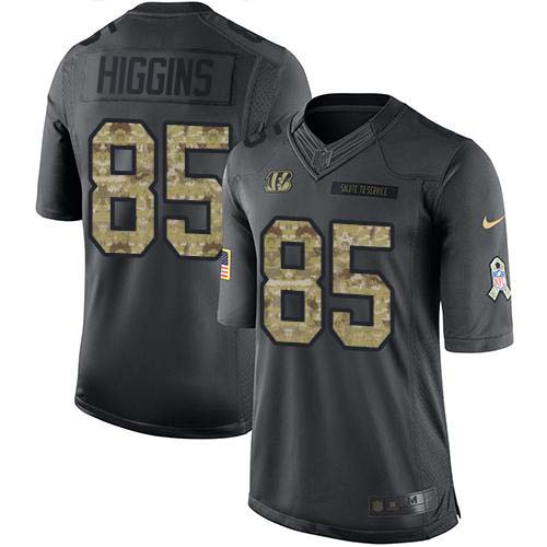 Nike Bengals #85 Tee Higgins Black Youth Stitched NFL Limited 2016 Salute to Service Jersey